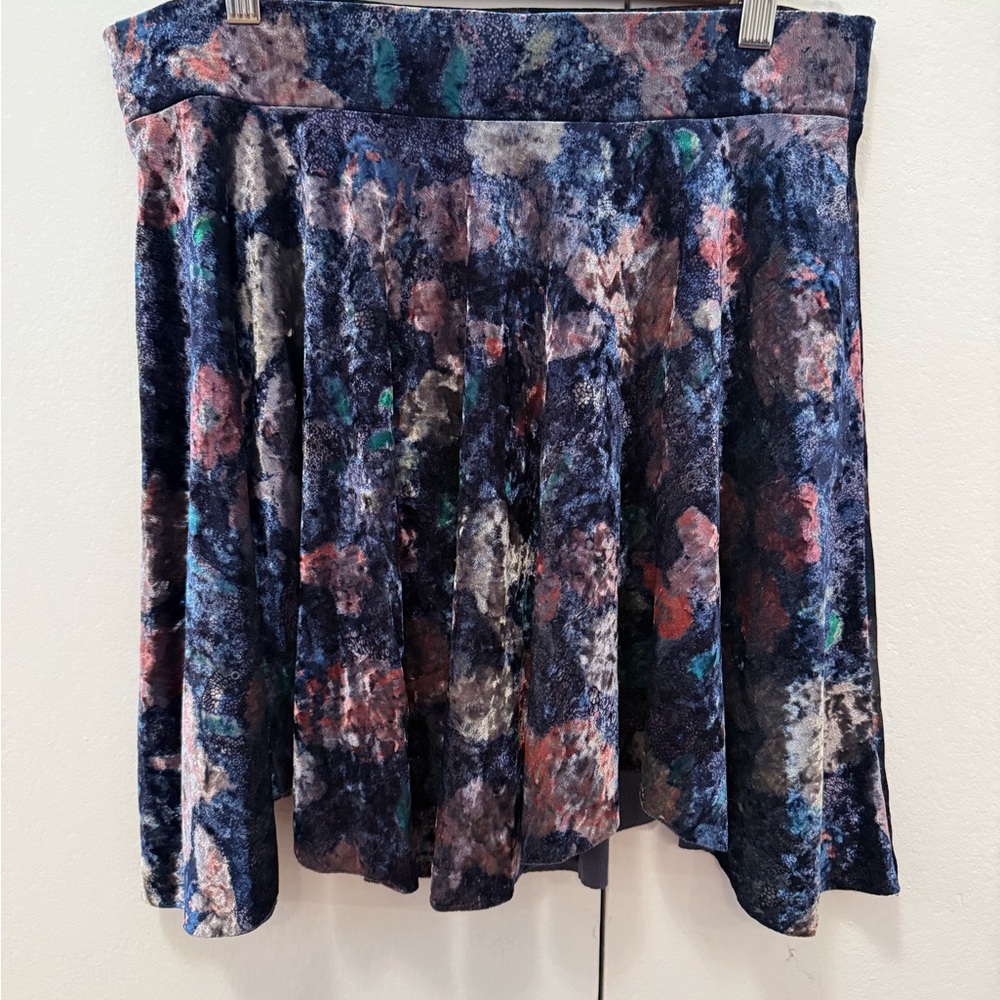 Free People Velvet Mini Skater Skirt